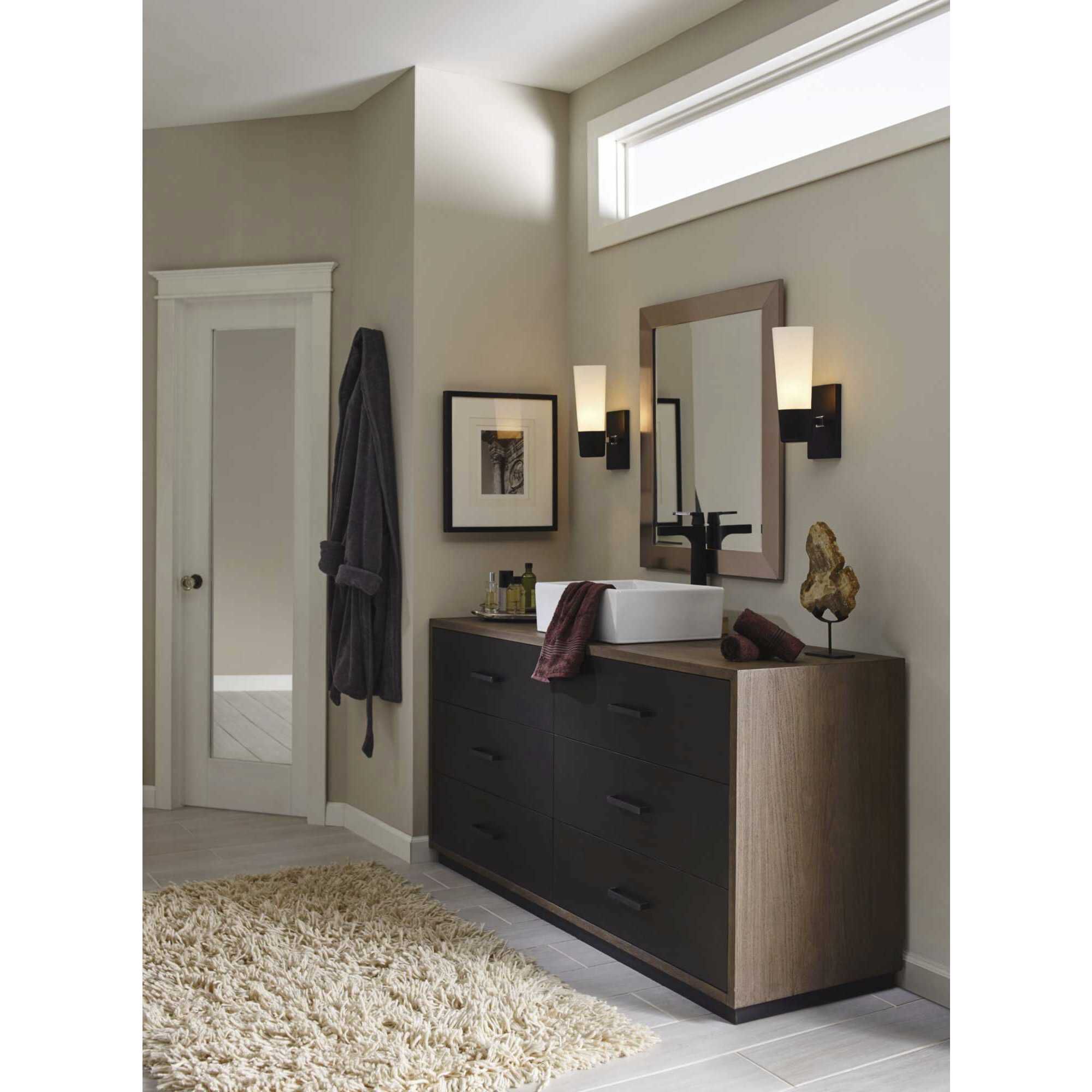 Zura 1 Light 5 inch Matte Black Bath Vanity Wall Light, Design Series